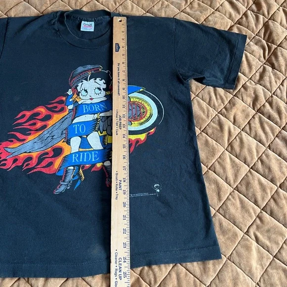 Vintage Betty Boop Motorcycle Tee Medium Black - Picture 5 of 9